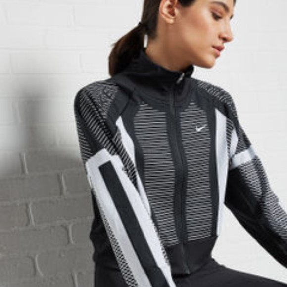 Nike Pro Cropped Knit Zip Up Jacket High Neck - Picture 8 of 14